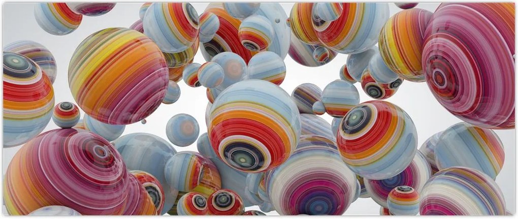 Tablou cu bile pictate (120x50 cm)