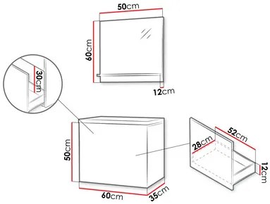 Set mobilier baie Nadalo  (negru). 1122704