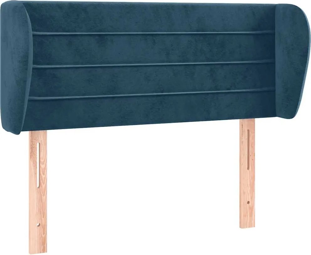 vidaXL Tăblie pat cu aripioare albastru închis 83x23x78/88 cm catifea