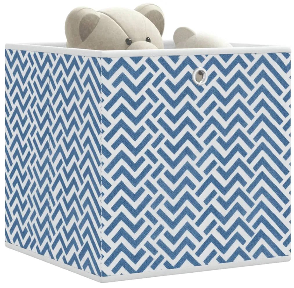 vidaXL Cutii depozit pliabile 10buc albastru 32x32x32cm textil nețesut