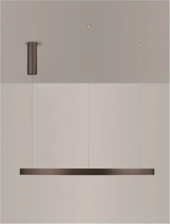 Lustra LED circulara ELOWEN 98cm, maro