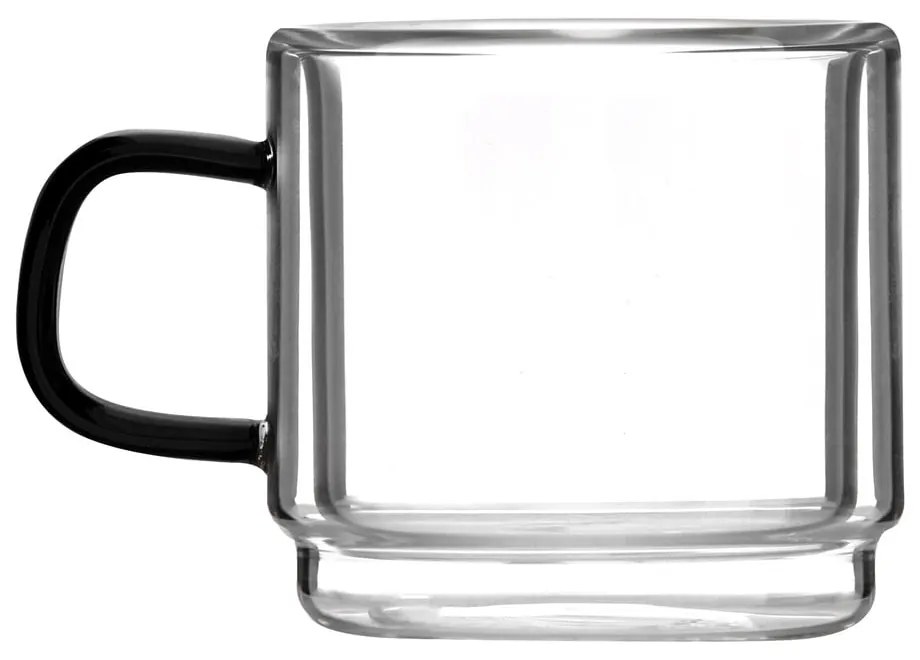 Set de 2 căni de perete dublu Vialli Design Carbon, 80 ml