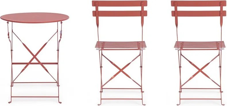 Set de dining pentru grădină teracotă din oțel pentru 2 persoane Austin – Bizzotto