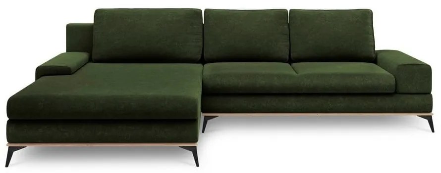 Colțar extensibil cu șezlong pe partea stângă, Windsor &amp; Co Sofas Planet, verde smarald