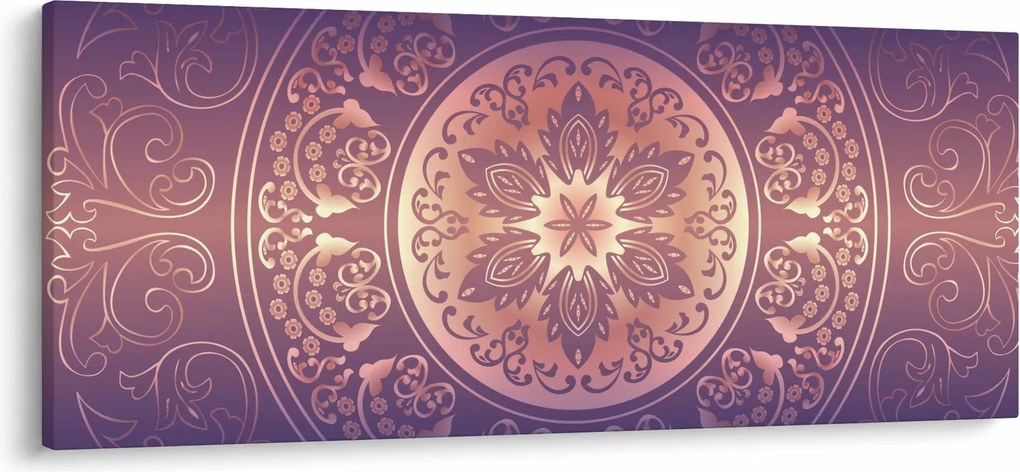 Tablou - Mandala pe gradient violet (120x50 cm)