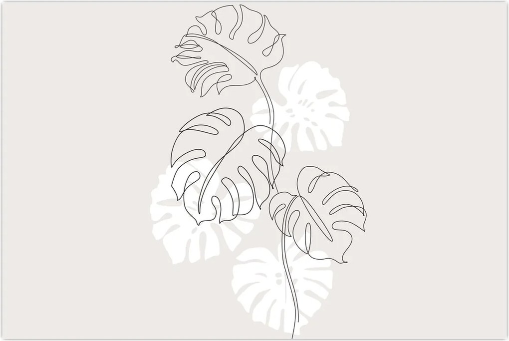 Tablou - Linia de artă monstera N⁰3 (90x60 cm)