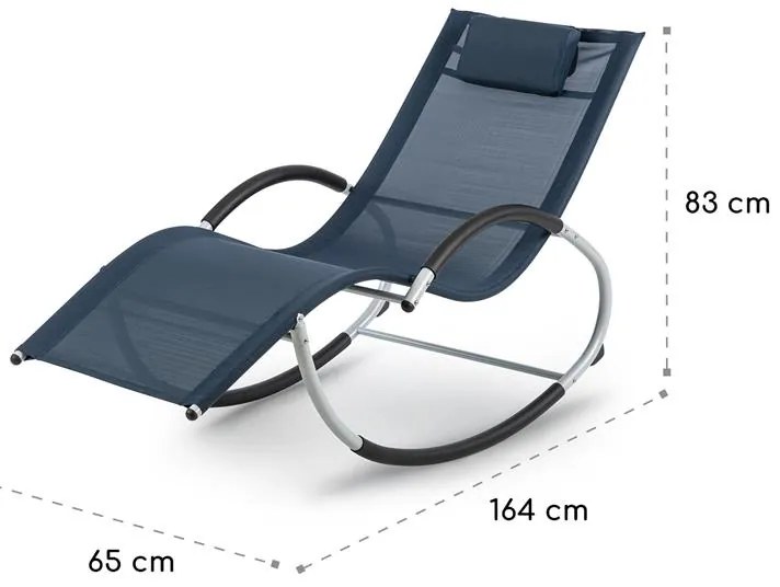 Westwood Rocking Chair, canapea tip leagăn, ergonomică, din aluminiu, albastru închis