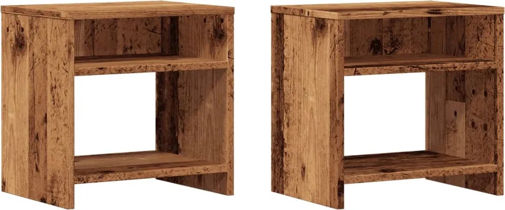 vidaXL Noptiere, 2 buc, lemn învechit, 40x30x40 cm, lemn prelucrat