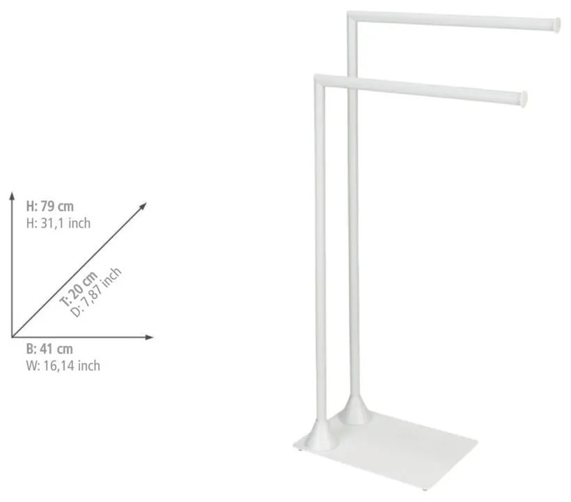 Suport pentru prosoape alb din oțel Hella – Wenko