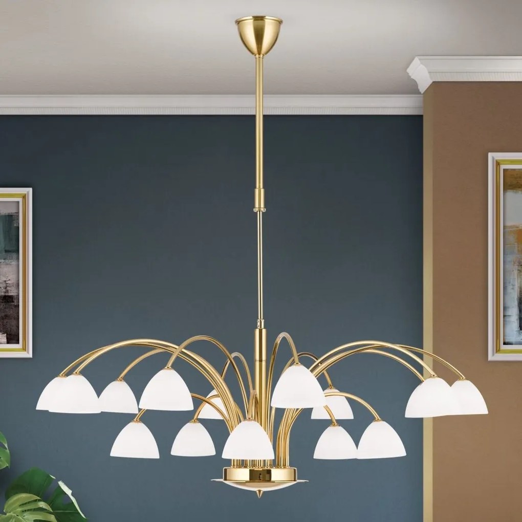Candelabru 15 brate elegant design modern OPALDESIGN, auriu mat
