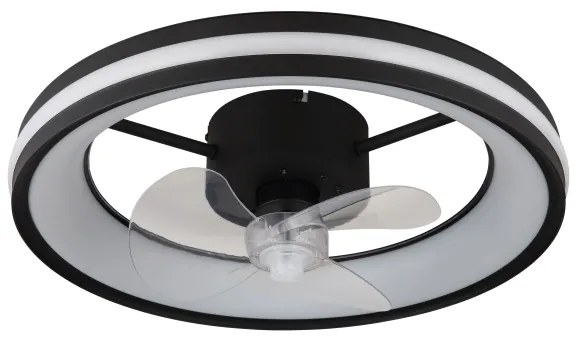Plafonieră LED cu ventilator Globo 03650 GATIAN LED/30W/230V negru + telecomandă