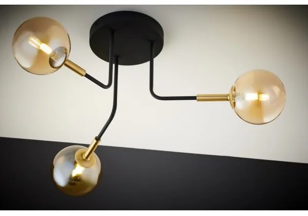 Lustră pe tijă Jupiter 2037 BURANO 3xG9/10W/230V negru/auriu/bej