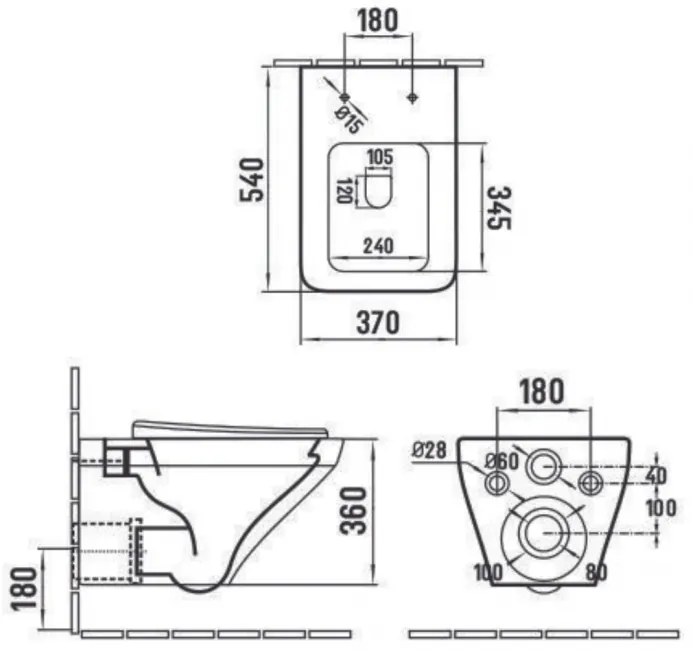 Set vas wc suspendat rimless cu capac soft close Bristol si set rezervor wc incastrat Grohe Rapid SL cu set fixare si clapeta crom Skate Cosmopolitan