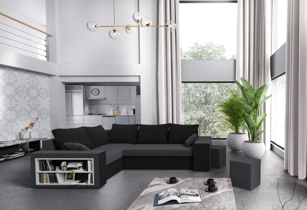 Supermobel Colțar extensibil DALLAS, 260x72x180, rainbow 15/16, stânga