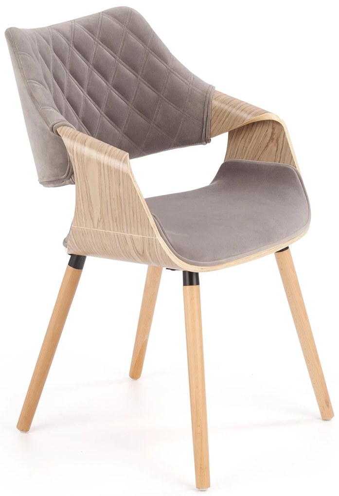 Scaun de sufragerie Partida (gri + stejar deschis). Promo -6%. 1008322