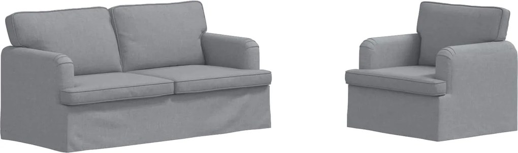 vidaXL Set de canapea 2 pcs Gri deschis 162 x 80 x 85 cm țesătură