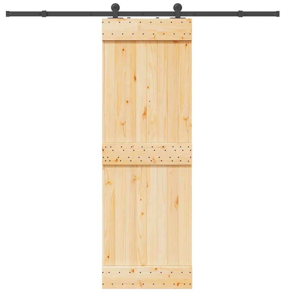 vidaXL Ușă glisantă cu set de feronerie 70x210 cm, lemn masiv de pin