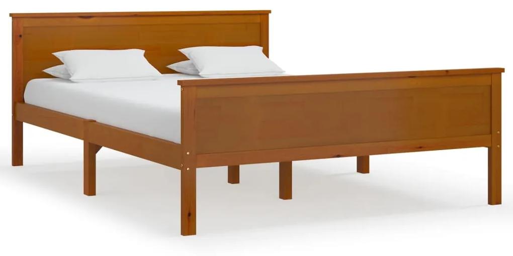 322191 vidaXL Cadru de pat, maro miere, 140x200 cm, lemn masiv de pin