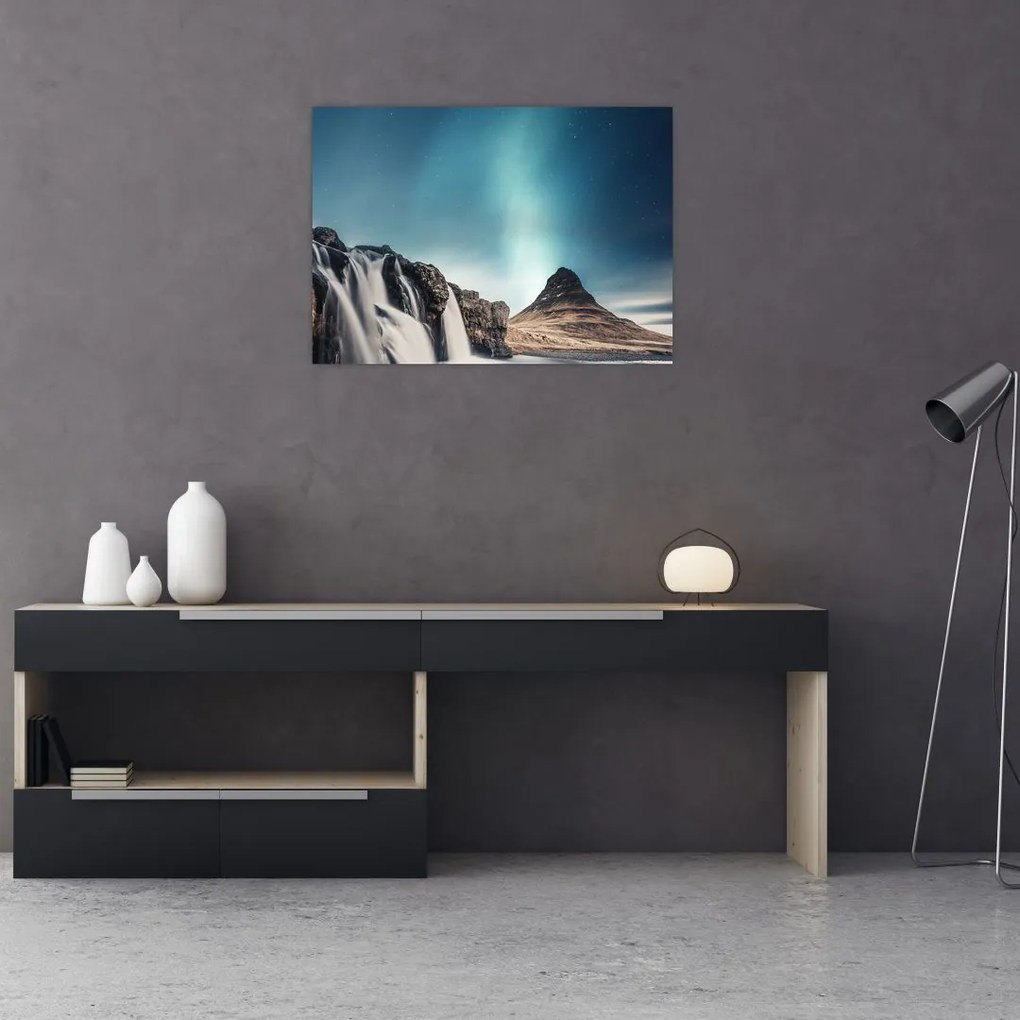 Tablou pe sticlă cu cascade (70x50 cm)