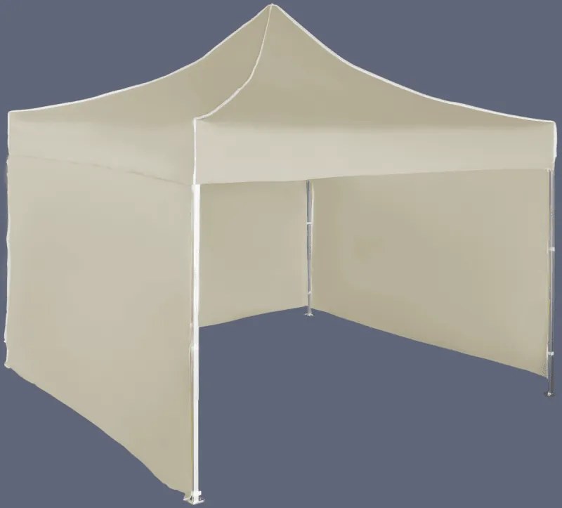 Pavilion de grădină 3x3m – din aluminiu, 3 pereţi laterali, Bej