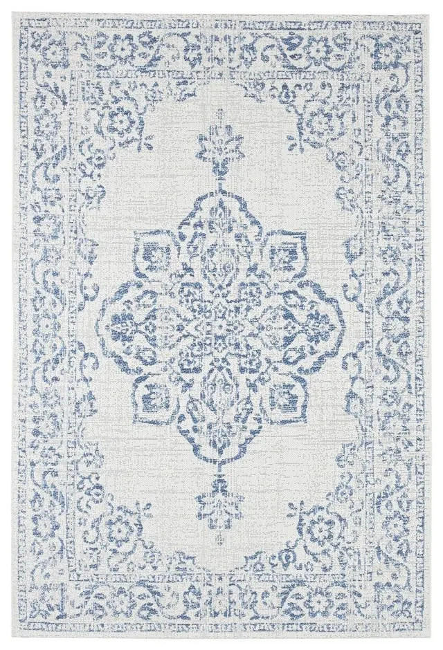 Covor de exterior NORTHRUGS Tilos, 120 x 170 cm, albastru - crem