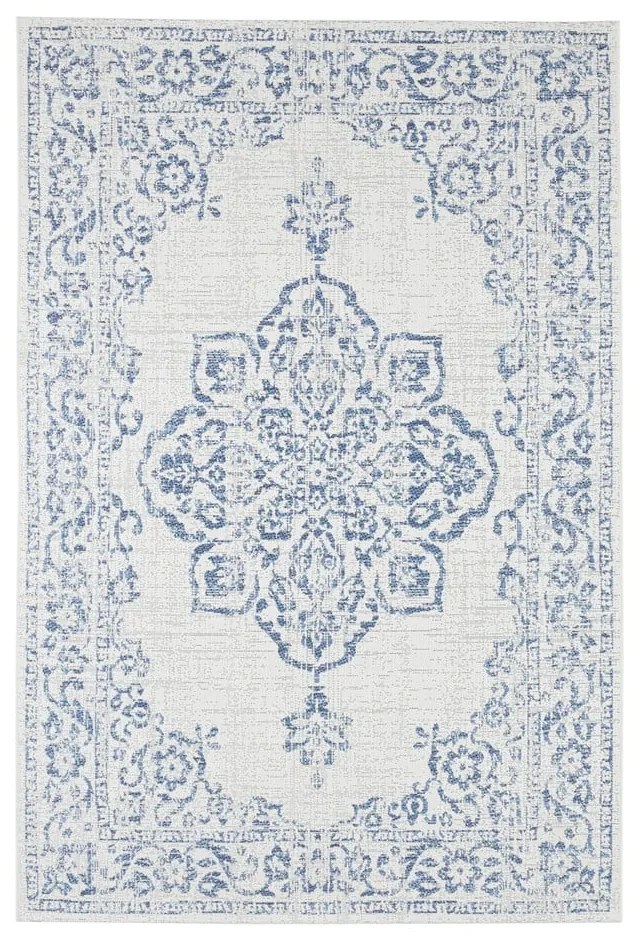 Covor de exterior NORTHRUGS Tilos, 80 x 150 cm, albastru - crem