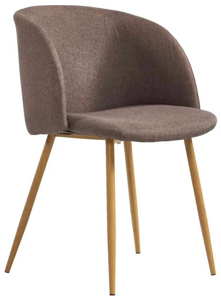 282600 vidaXL Scaune de bucătărie, 2 buc., maro, material textil