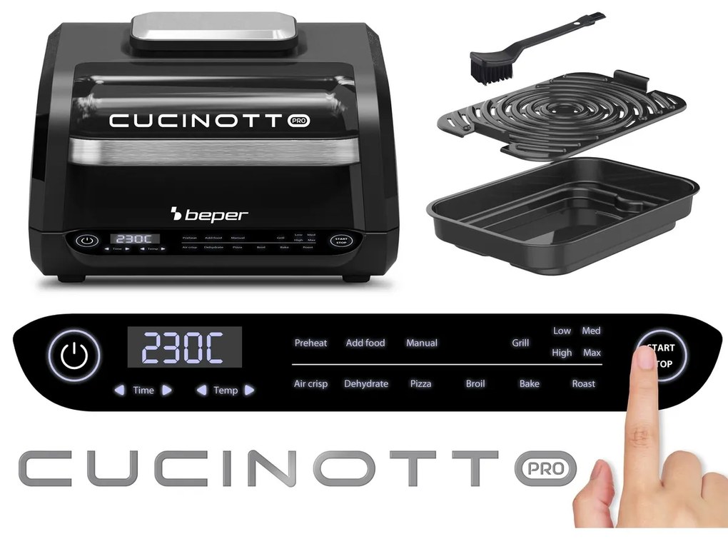 Beper P101FRI081 friteuză multifuncțională cu aercald Cucinotto Pro