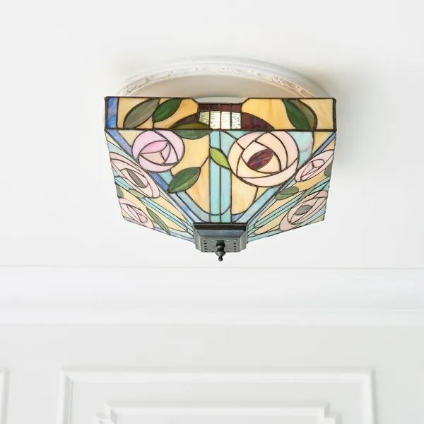 Endon 70699 - Plafonieră Tiffany WILLOW 2xE27/60W/230V 35x35 cm