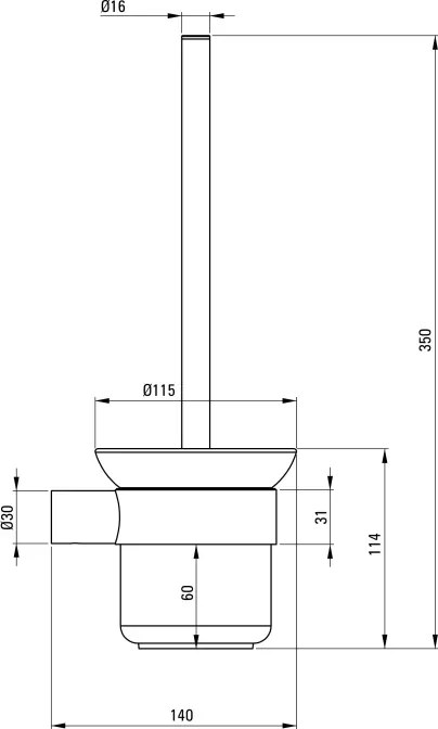 Round Perie toaletă, montare pe perete Finisaj: Crom ADR_0711