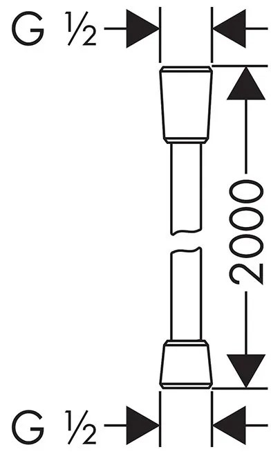 Furtun de dus Hansgrohe, Isiflex, 160 cm, negru periat