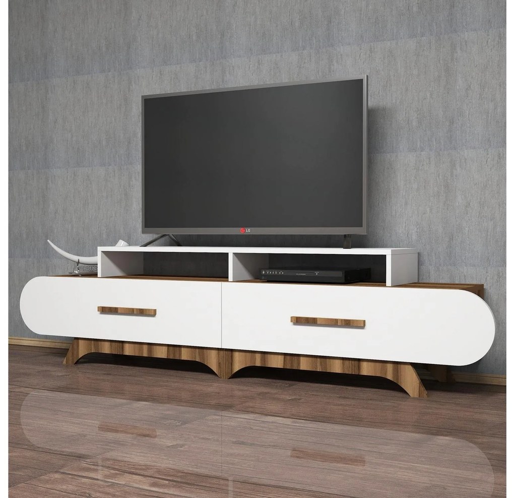 Masă TV/Dulap Florian (Nuc + Alb). 1088857