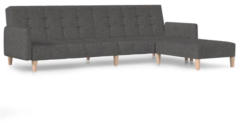 3080547 vidaXL Canapea extensibilă cu taburet, 2 locuri, gri închis, textil