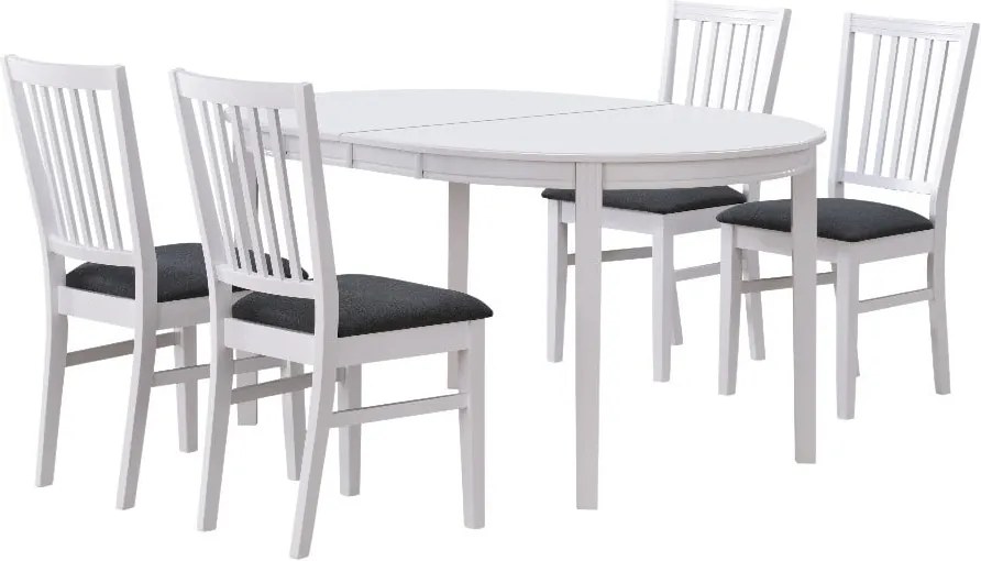 Scaun de dining din lemn de cauciuc cu șezut gri Rowico Wittaskar, alb