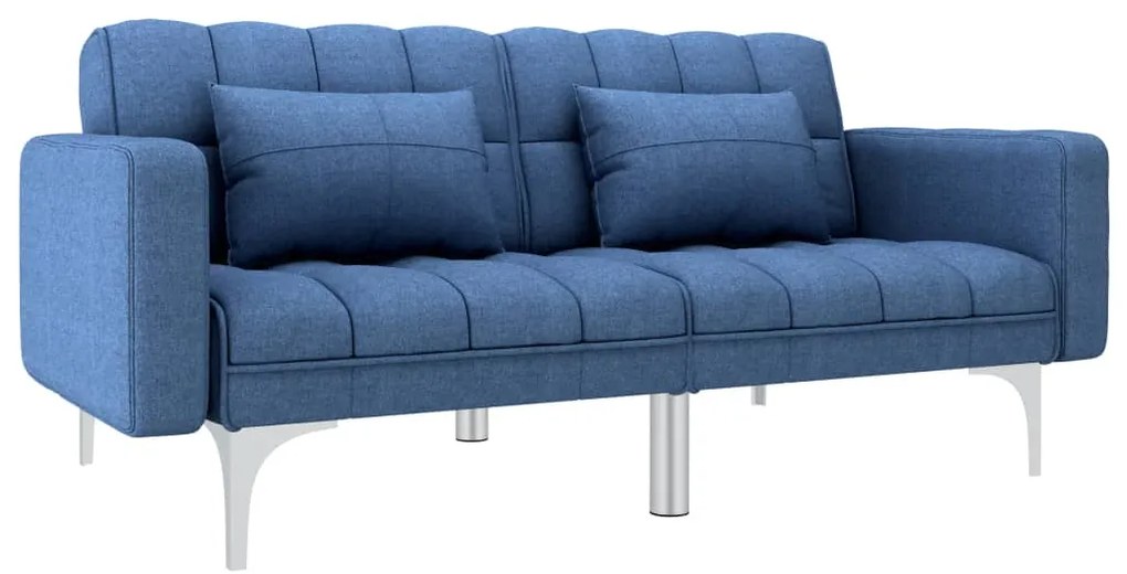 247220 vidaXL Canapea extensibilă, albastru, material textil