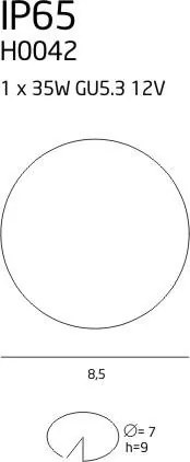 Spot incastrabil, alb, cu protectie IP65, diam.8,5cm, SWH H0042 MX