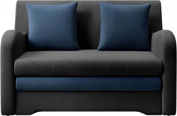 Canapea tapitata, extensibila, cu spatiu pentru depozitare, 130x85x103 cm, Ario, Eltap (Culoare: Gri deschis / Albastru marin)