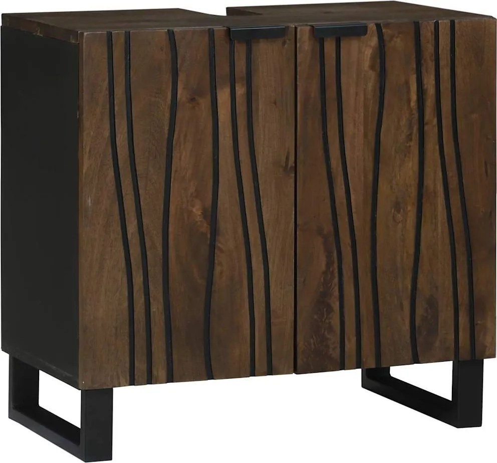 vidaXL Dulap pentru Chiuveta de Baie cu raft castan 62 x 33 x 58 cm