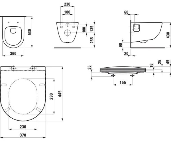 LAUFEN H8669540000001 - Vas WC suspendat PRO + capac WC SoftClose PRO