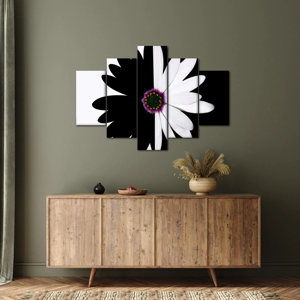 Tablou - Floare, alb- negru (150x105 cm)