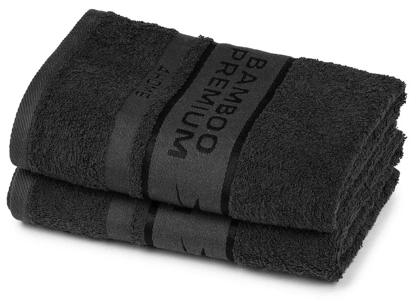 Prosop 4Home Bamboo Premium, negru, 50 x 100 cm, set 2 buc.