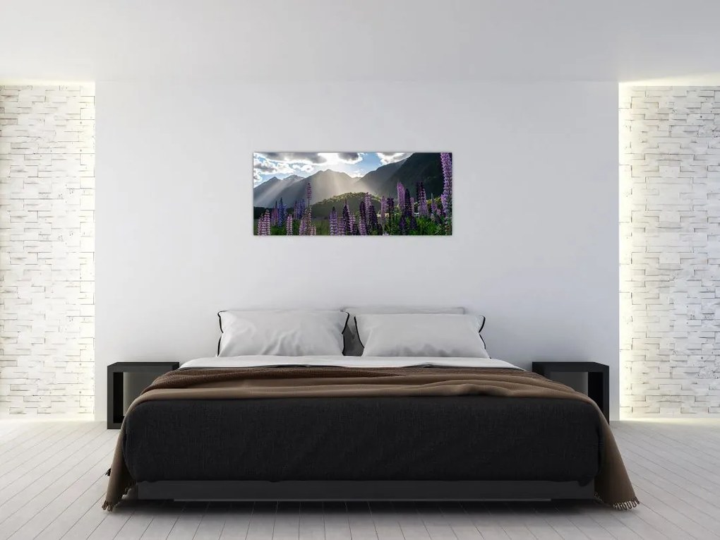 Tablou - scenariu cu flori de Lupin (120x50 cm)