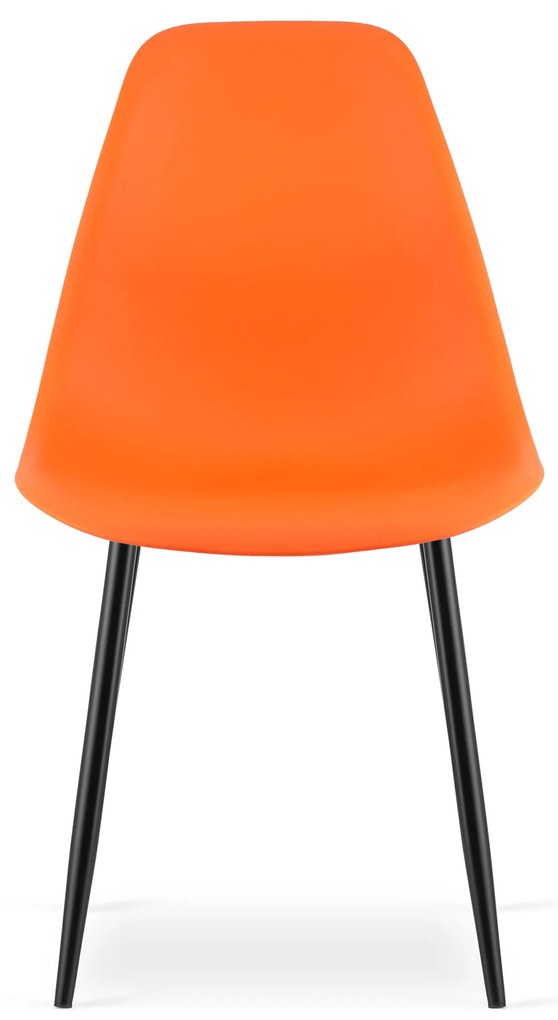 Set 4 scaune portocalii OSAKA cu picioare negre