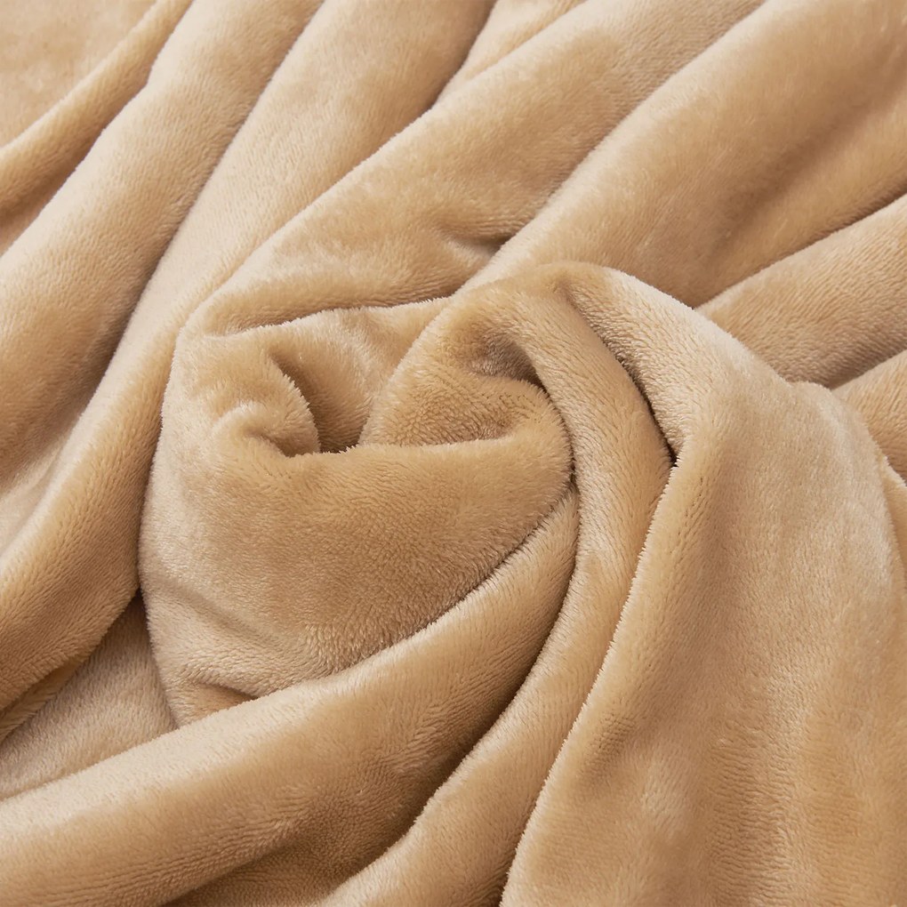 Pătură imitație lână 220x240 cm, culoare cămilă