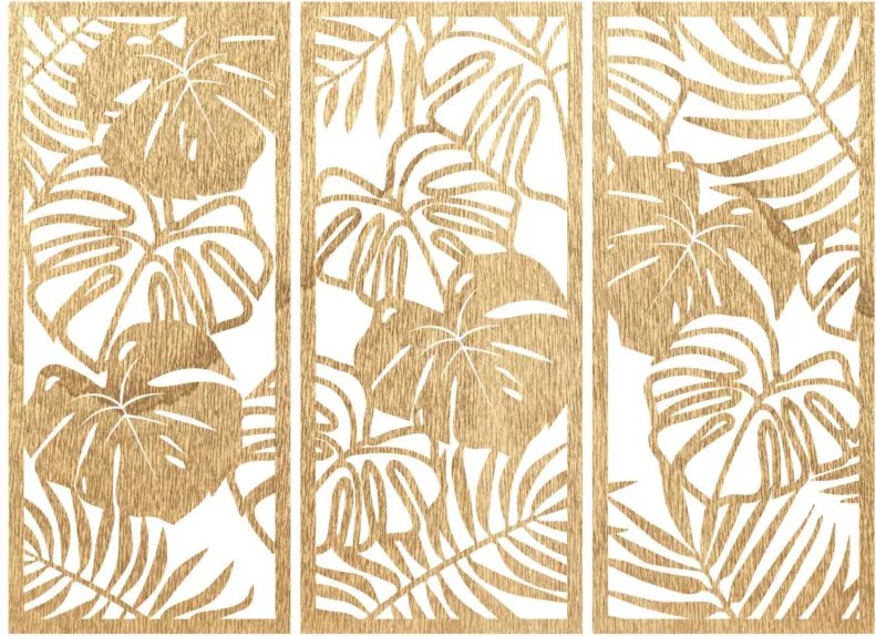 SENTOP | Pictură murală din trei piese cu frunză de monstera | TROPICI