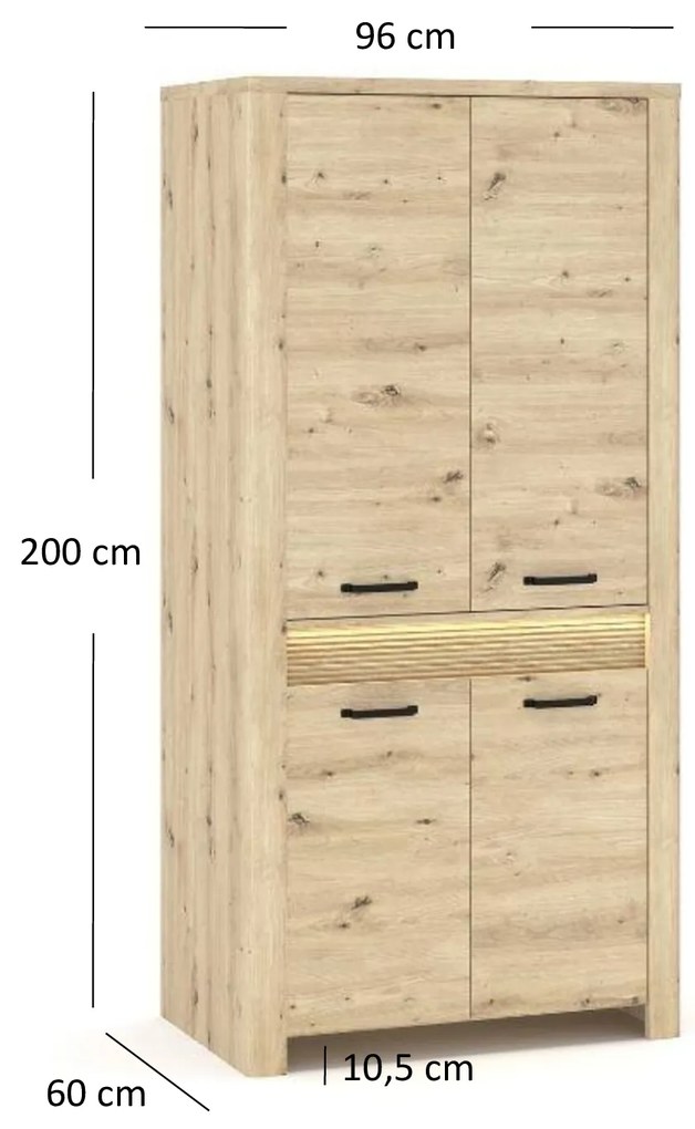 Dulap de haine Mindi (Stejar artisan). 1053054