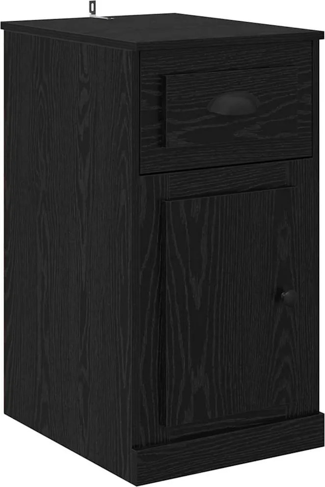 vidaXL Dulap lateral Stejar Negru 40 x 50 x 75 cm Lemn compozit