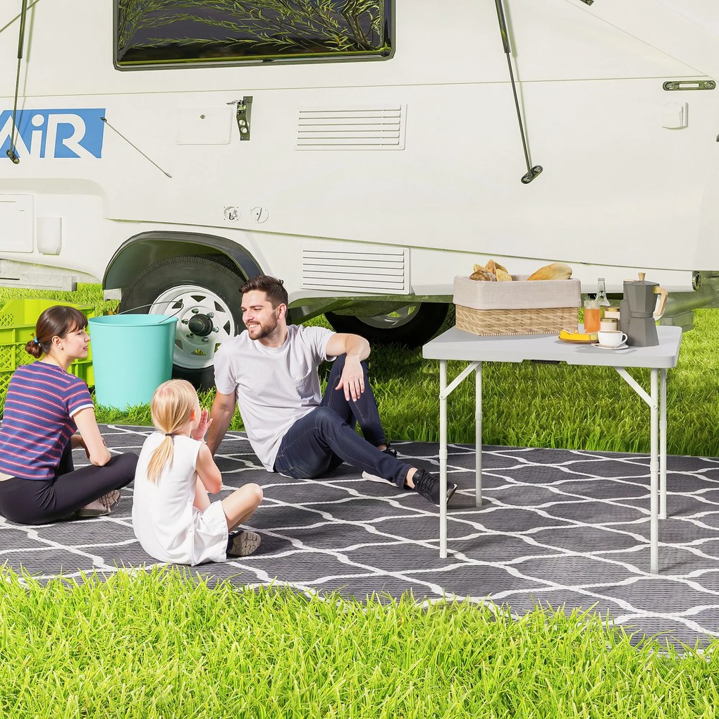 Outsunny Masă de Camping Pliabilă cu 2 Înălțimi Reglabile, 86x86x74 cm, Alb | Aosom Romania