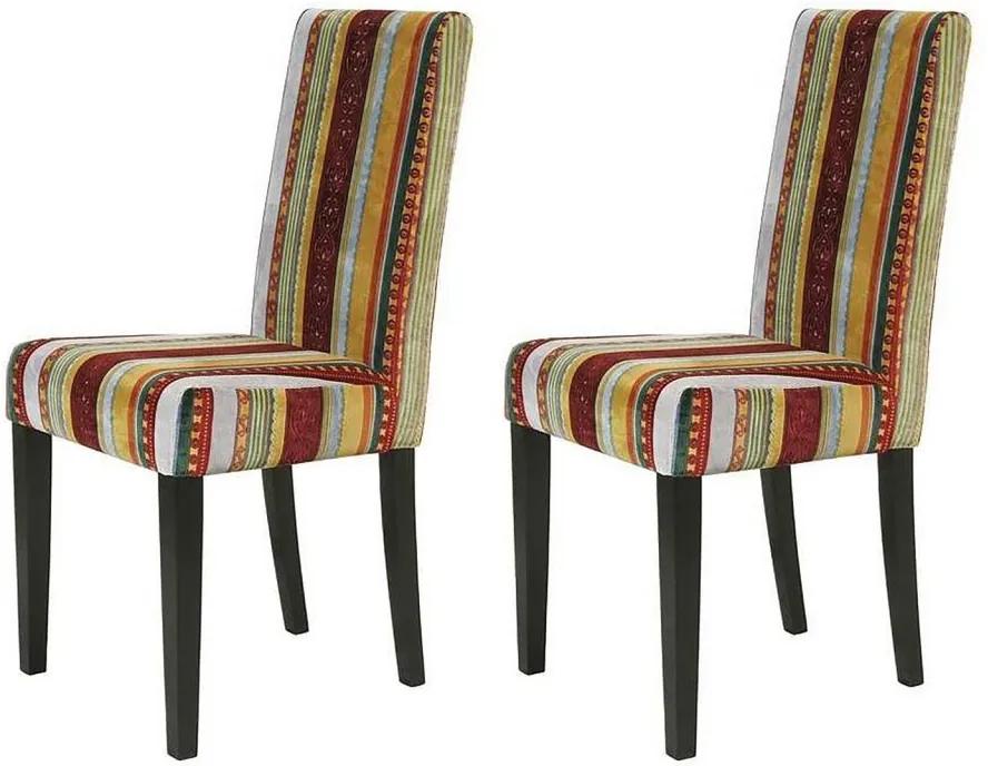 Set de 2 scaune Econo Very British lemn masiv/tesatura, multicolor, 96 x 45 x 50 cm