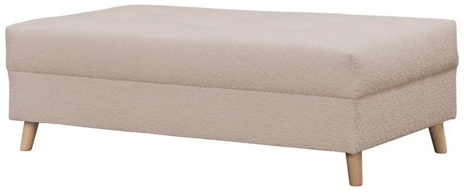 Taburet bej cu tapițerie din stofă bouclé Ariella – Ropez